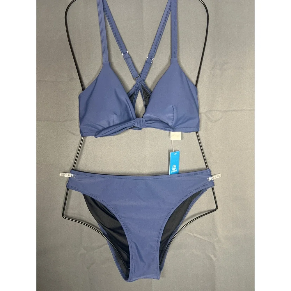 Cupshe Blue Knot Bikini Set